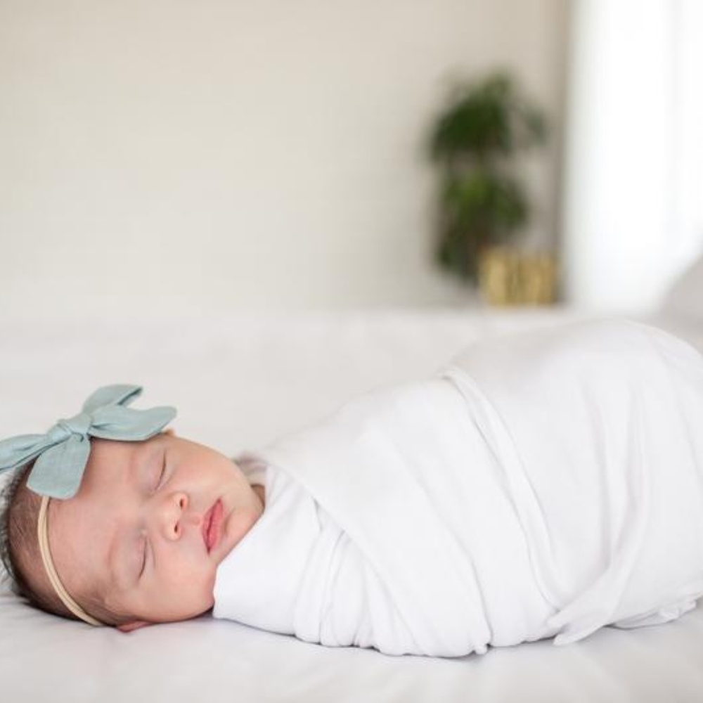knit swaddle blanket - dove